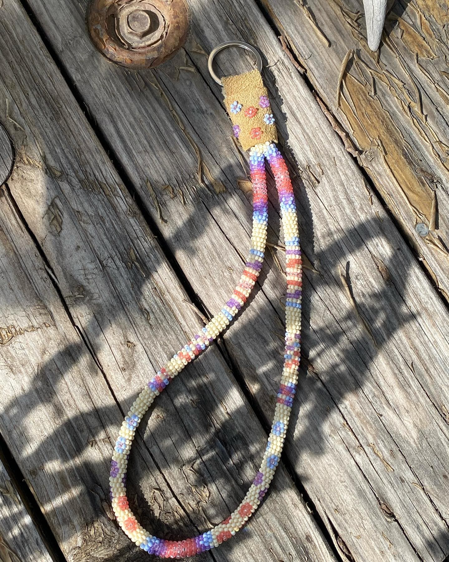 Floral Beaded Keychain