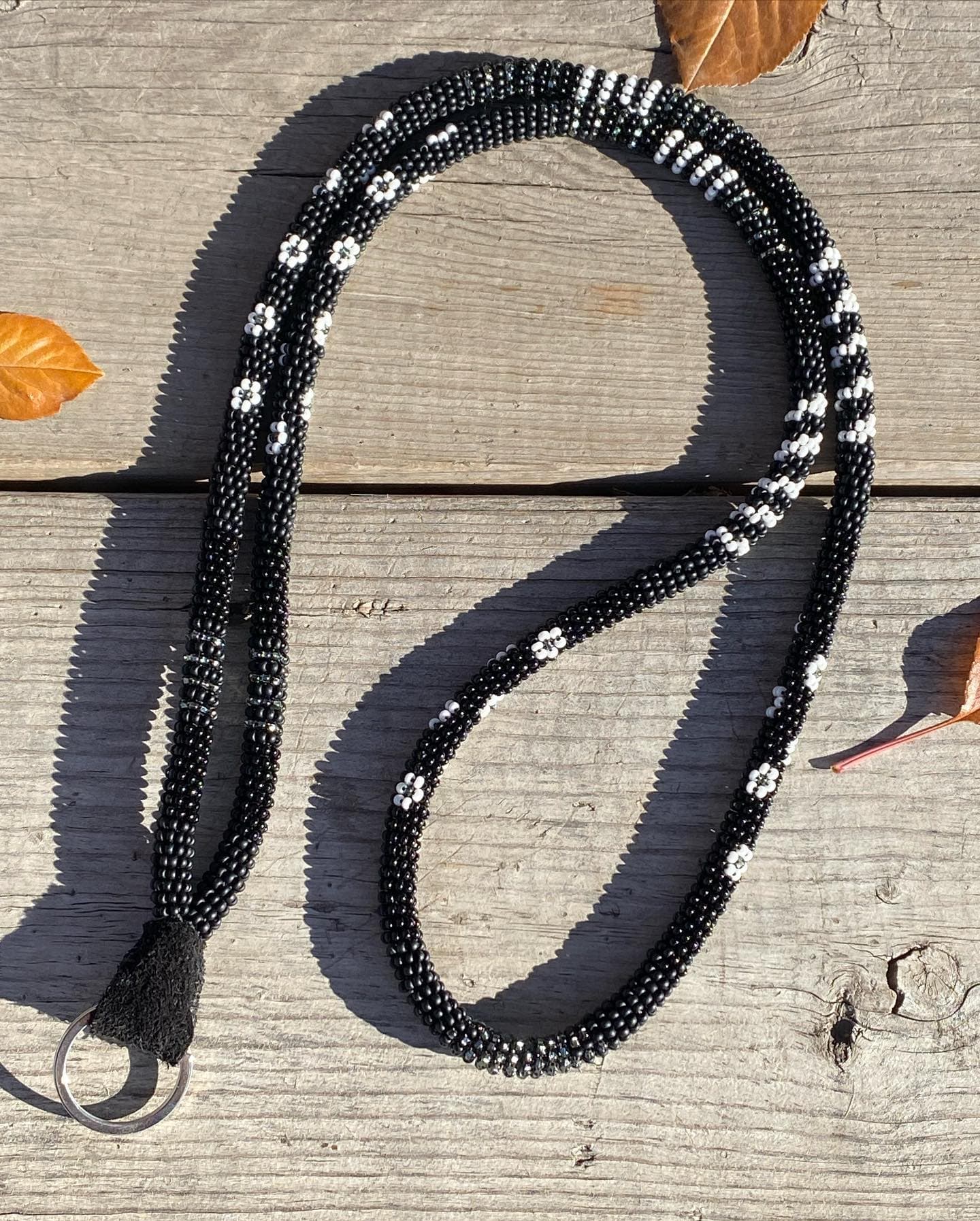 Monochrome Flower Lanyard